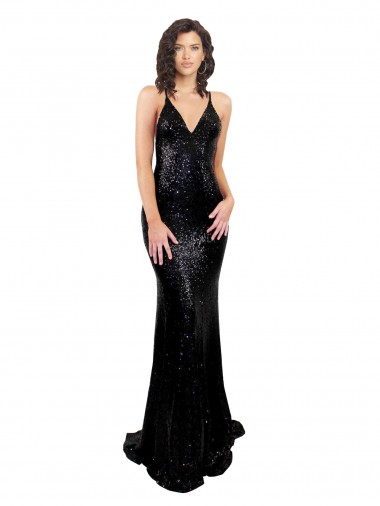 Shop Sleek Fishtail Shaped Open Back Formal Sequin Bridesmaid Dress / Prom Dress Ottawa