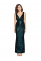 Shop V-Neck Full Length Formal Sequin Bridesmaid Dress / Prom Dress with Draped Back Ottawa