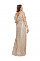 Shop Deep V-Neck Sleeveless Sparkling Formal Sequin Bridesmaid Dress / Prom Dress with Draped Cowl Back Ottawa