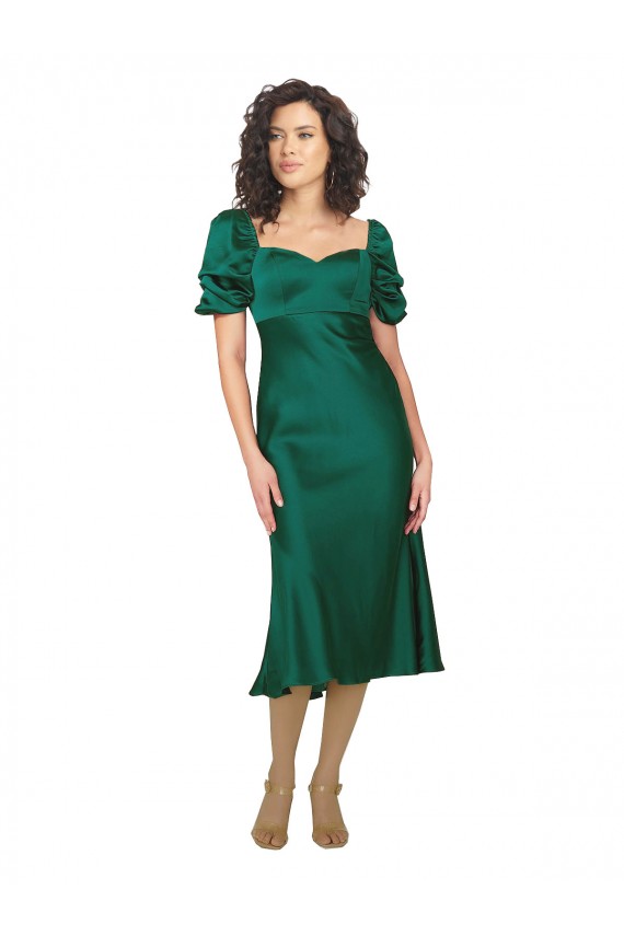 Shop Ruched Sleeve Formal Silky Satin Bridesmaid Dress / Prom Dress Ottawa