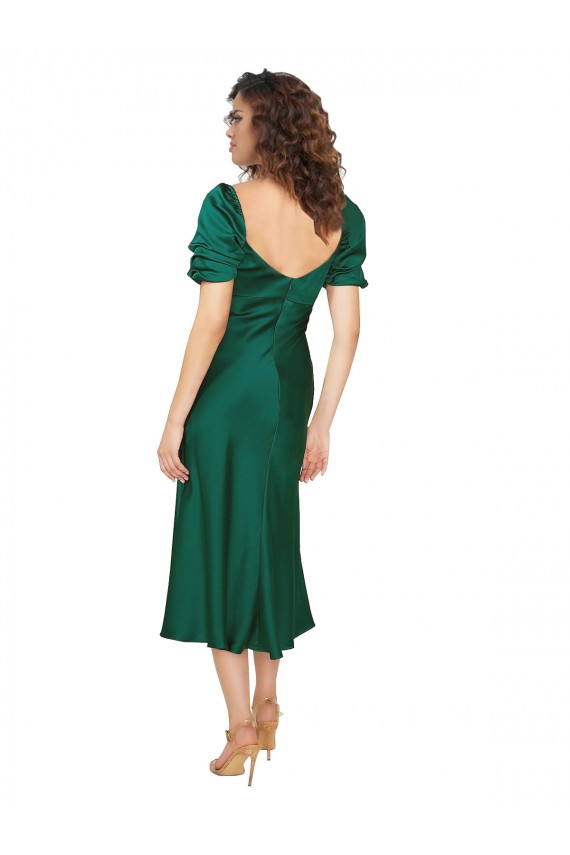 Shop Ruched Sleeve Formal Silky Satin Bridesmaid Dress / Prom Dress Ottawa