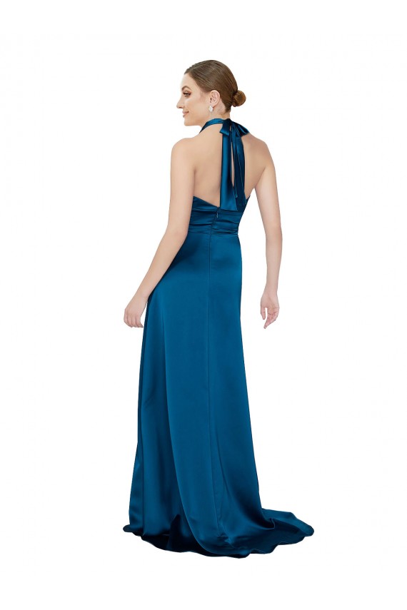 Shop Halter Neck Formal Silky Satin Bridesmaid Dress / Prom Dress Ottawa
