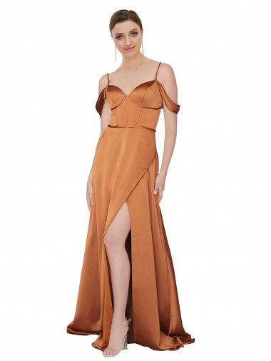 Shop Formal Silky Satin Bridesmaid Dress / Prom Dress with Bustier Bodice Ottawa