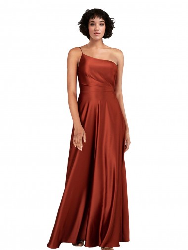 Shop Sophisticated One Shoulder Formal Silky Satin Bridesmaid Dress / Prom Dress with Full Skirt Ottawa