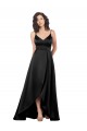 Shop High Low V-Neckline Formal Silky Satin Tulip Bridesmaid Dress / Prom Dress with Wrap Skirt Ottawa