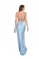 Shop Open Back with Ties Cowl Neck Sheath Formal Silky Satin Long Bridessmaid Dress Ottawa