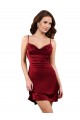 Shop Midi Length Cowl Neck Formal Silky Satin Short Cocktail Bridesmaid Dress / Prom Dress Ottawa