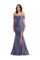 Shop Off the Shoulder Corset Formal Silky Satin Mermaid Bridesmaid Dress / Prom Dress with Side Slit Ottawa