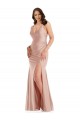 Shop Deep V-Neck Formal Silky Satin Mermaid Bridesmaid Dress / Prom Dress with Side Slit Ottawa