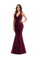 Shop Plunge Neckline Cutout Low Back Formal Silky Satin Mermaid Bridesmaid Dress / Prom Dress Ottawa