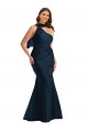 Shop Scarf Neck One Shoulder Formal Silky Satin Mermaid Bridesmaid Dress / Prom Dress with Front Slit Ottawa