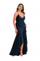 Shop Pleated Wrap Ruffled High Low Formal Silky Satin Bridesmaid Dress / Prom Dress Ottawa