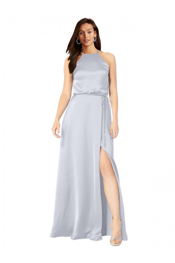 Shop Halter Neck Formal Silky Satin Bridesmaid Dress with Strappy Back Ottawa