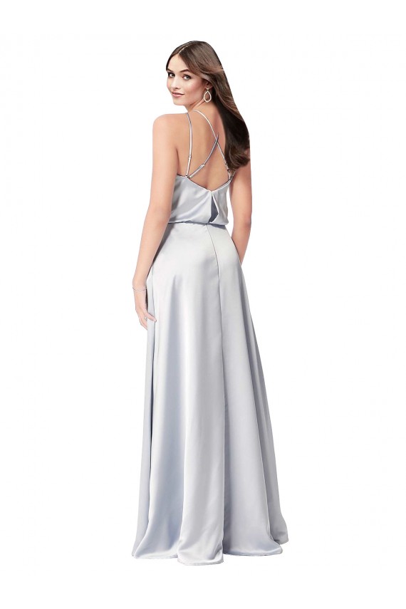 Shop Halter Neck Formal Silky Satin Bridesmaid Dress with Strappy Back Ottawa
