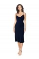 Shop Short Cocktail Midi Length Formal Silky Satin Bridesmaid Dress / Prom Dress with Cowl Neck and Cross Back Straps Ottawa