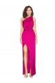 Shop One Shoulder Long Full Length Formal Silky Satin Bridesmaid Dress / Prom Dress with Front Side Split Ottawa
