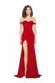 Shop Off the Shoulder Sweetheart Bustier Style Formal Silky Satin Bridesmaid Dress / Prom Dress with Side Split Ottawa