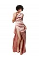 Shop Low Back One Shoulder Full Length Formal Silky Satin Bridesmaid Dress / Prom Dress Ottawa