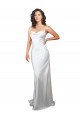 Shop Simple Sweep Train Low Back Tie Cowl Neck Long Silky Satin Beach Wedding Dress Ottawa