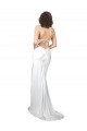 Shop Simple Sweep Train Low Back Tie Cowl Neck Long Silky Satin Beach Wedding Dress Ottawa