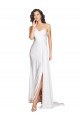 Shop One Shoulder Floor Length Silky Satin Wedding Dress with Side Slit Ottawa