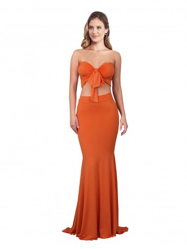 Shop Strapless Bandeau Bodice Long Formal Spandex Bridesmaid Dress / Prom Dress Ottawa