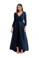 Shop Long Sleeves Wrapped Formal Spandex Bridesmaid Dress / Prom Dress with High Low Full Skirt and Pockets Ottawa