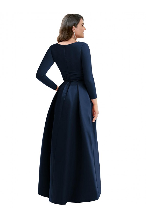 Shop Long Sleeves Wrapped Formal Spandex Bridesmaid Dress / Prom Dress with High Low Full Skirt and Pockets Ottawa