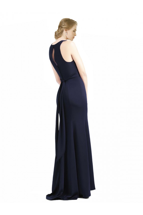 Shop High Neck Sheath Long Crepe Bridesmaid Dress / Prom Dress Ottawa