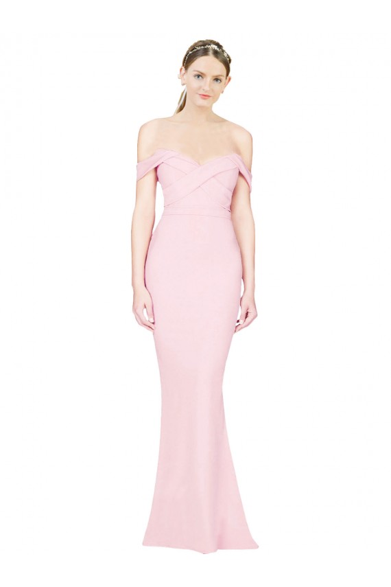 Shop Full Length Off the Shoulder Bridesmaid Dress / Prom Dress with Twist Front Ottawa