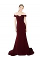 Shop Full Length Off the Shoulder Formal Crepe Bridesmaid Dress / Prom Dress with Lace On Bodice and Back Ottawa