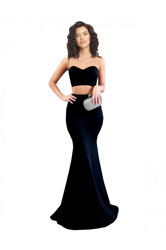 Shop Two Piece High Neck Formal Crepe Bridesmaid Dress / Prom Dress Ottawa