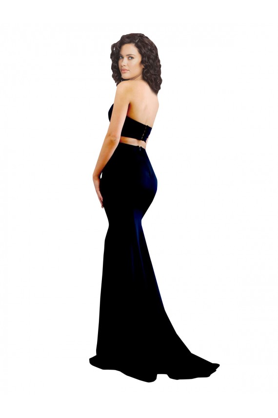 Shop Two Piece High Neck Formal Crepe Bridesmaid Dress / Prom Dress Ottawa