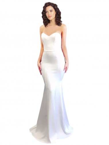 Shop Sweetheart Strapless High Neck Long Formal Crepe Bridesmaid Dress / Prom Dress Ottawa
