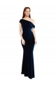 Shop Draped Off the Shoulder Fitted Formal Crepe Bridesmaid Dress / Prom Dress Ottawa