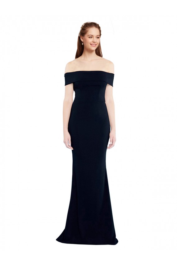 Shop Off the Shoulder Fitted Formal Crepe Bridesmaid Dress / Prom Dress with Back Cut Out Ottawa