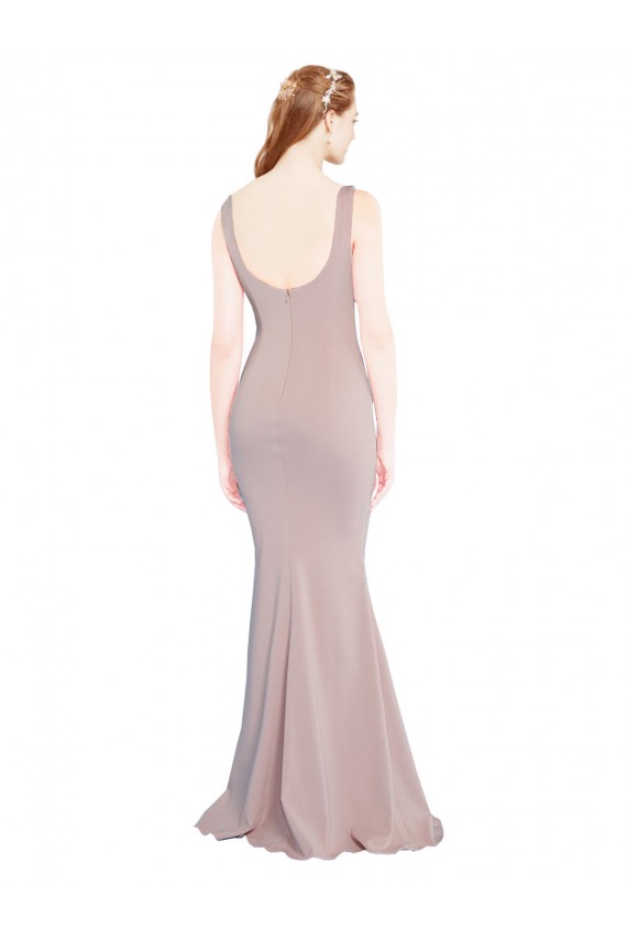 Shop Sleeveless Scoop Neck Fully Lined Formal Crepe Bridesmaid Dress / Prom Dress Ottawa
