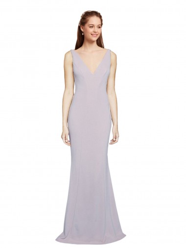 Shop Cut-Out Back V-Neckline Mermaid Formal Crepe Bridesmaid Dress / Prom Dress Keyhole Back Ottawa