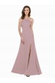 Shop High Neck Crepe Bridesmaid Dress / Prom Dress with Pleats and Keyhole Back Ottawa