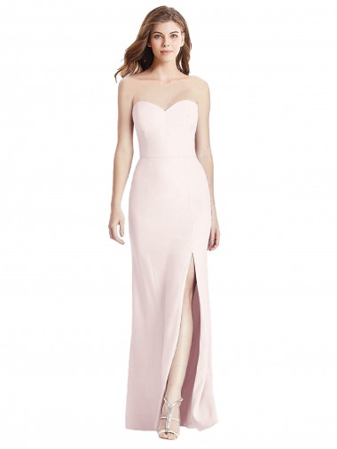 Shop Strapless Crepe Trumpet Bridesmaid Dress / Prom Dress with Front Slit Ottawa