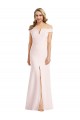 Shop Off the Shoulder Notch Trumpet Formal Crepe Bridesmaid Dress / Prom Dress with Front Slit Ottawa