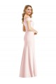 Shop Off the Shoulder Notch Trumpet Formal Crepe Bridesmaid Dress / Prom Dress with Front Slit Ottawa