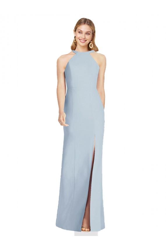 Shop High Neck Backless Formal Crepe Trumpet Bridesmaid Dress Ottawa