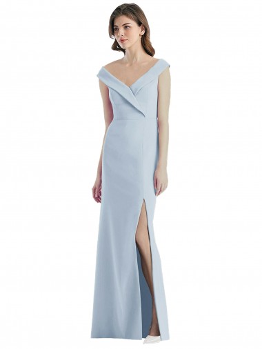 Shop Romantic Off the Shoulder Long Maxi Bridesmaid Dress with Side Slit Ottawa