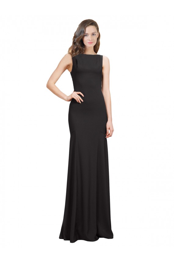Shop Sleeveless Bateau Neckline Crepe Bridesmaid Dress / Prom Dress with Twist Back Ottawa