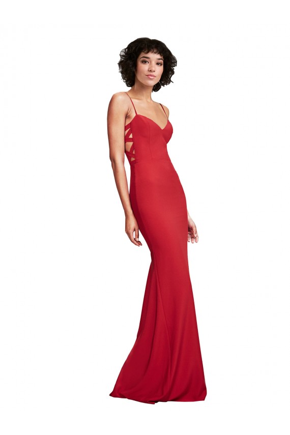 Shop Spaghetti Strap Slip Neckline Formal Crepe Bridesmaid Dress / Prom Dress Ottawa