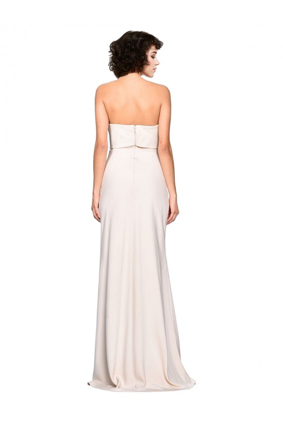Shop Strapless Crepe Fitted Bridesmaid Dress / Prom Dress with Twist Bow Ottawa