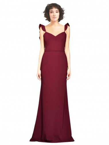 Shop Crepe Slip Bridesmaid Dress / Prom Dress with Ruffled Straps Ottawa