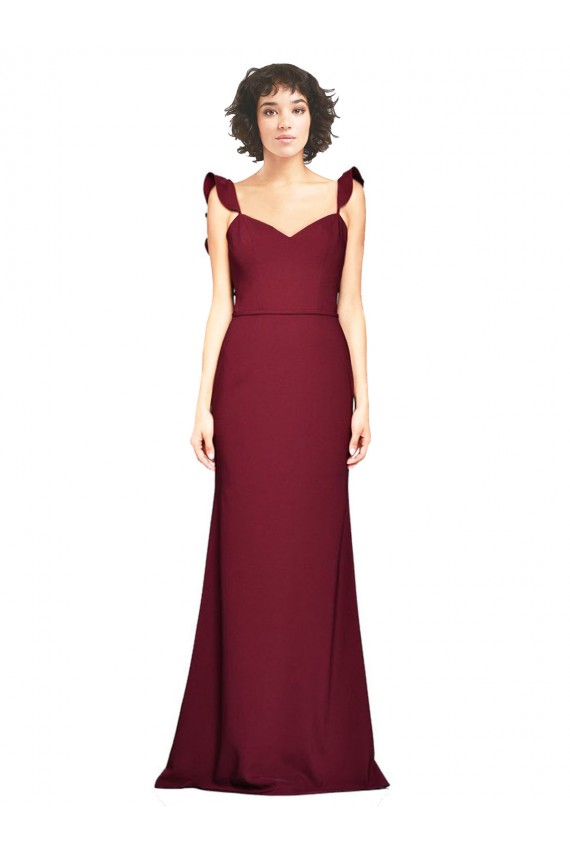 Shop Crepe Slip Bridesmaid Dress / Prom Dress with Ruffled Straps Ottawa