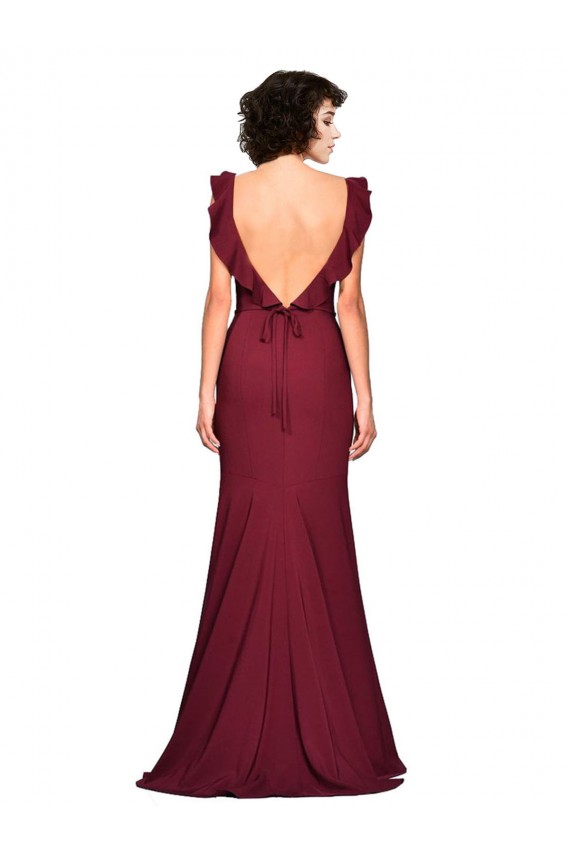 Shop Crepe Slip Bridesmaid Dress / Prom Dress with Ruffled Straps Ottawa